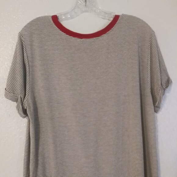Democracy women's size L white, black and red striped cherry top - Picture 5 of 13